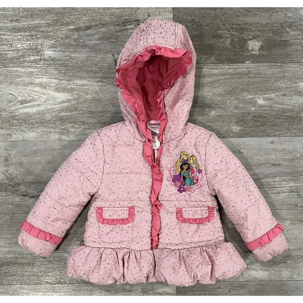 Disney Girls Princess Girls Kids Hooded Full Zip Jacket Size 2 Great Condition
